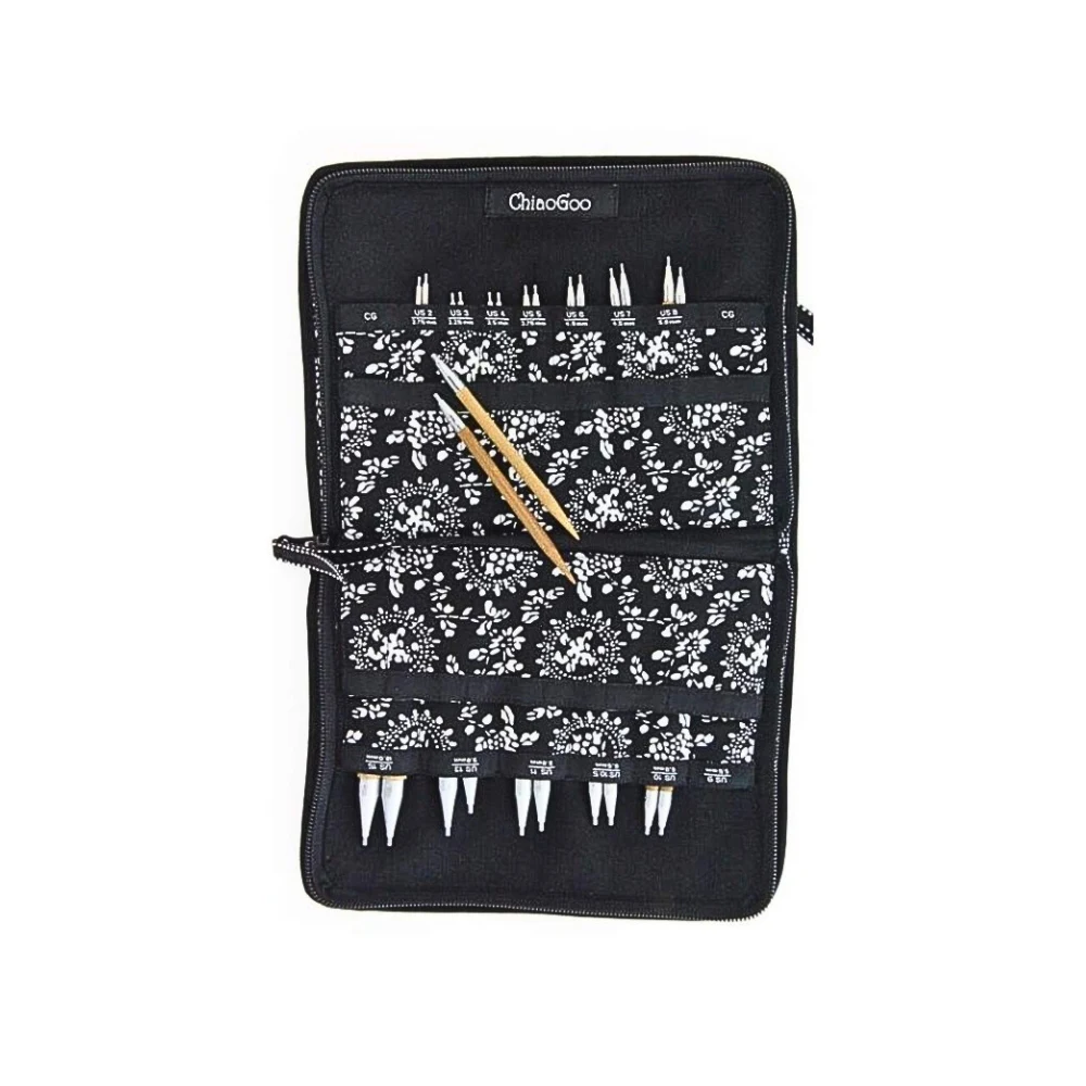 ChiaoGoo Set Completo Ferri Intercambiabili Twist – 13 Punte Da 2,75 A 10 Mm, Cavi Senza Memoria, Custodia Zip